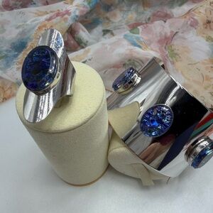 Vintage Sarah Coventry Cleopatra Cuff Bracelet and Ring Set